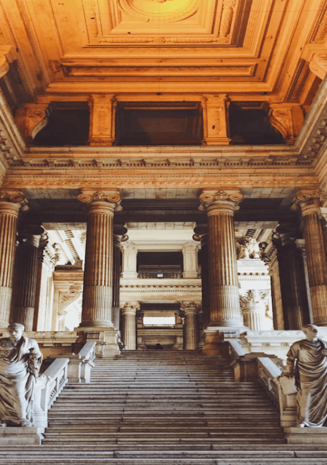 Architectural detail of a classic law library